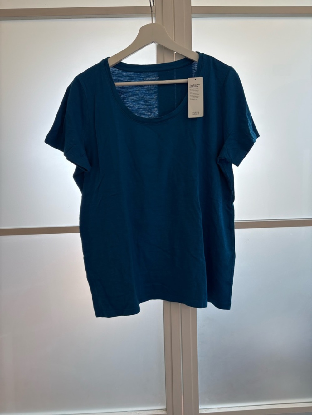 Eileen Fisher Short Sleeve Scoop Neck Tee in marine blue